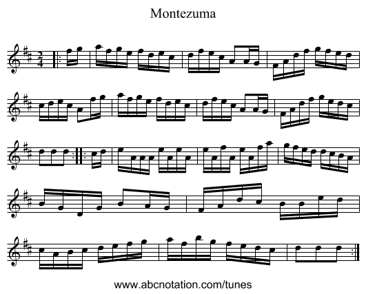Montezuma - staff notation