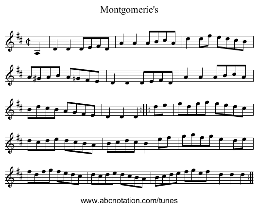 Montgomerie's - staff notation