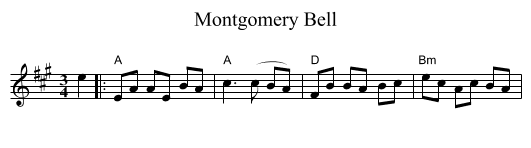 Montgomery Bell - staff notation