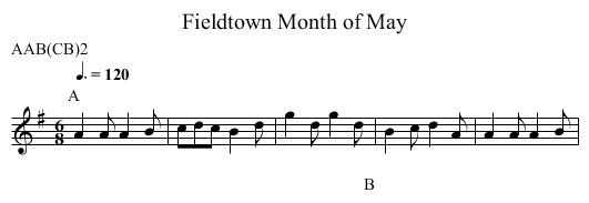 Month of May, Fieldtown - staff notation