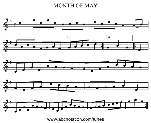 MONTH OF MAY - staff notation