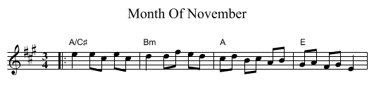 Month Of November - staff notation