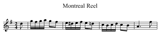 Montreal Reel - staff notation