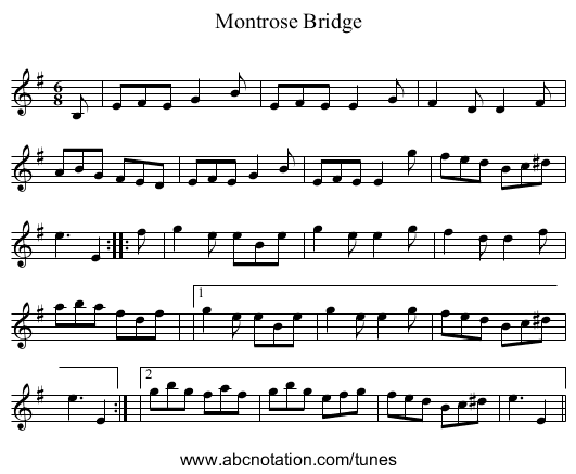 Montrose Bridge - staff notation