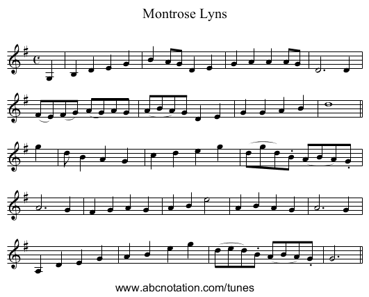 Montrose Lyns - staff notation