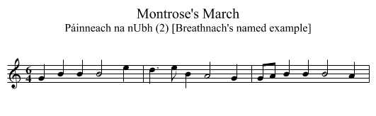 Montrose's March - staff notation