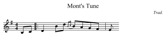 Mont's Tune - staff notation