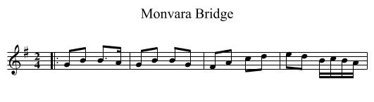 Monvara Bridge - staff notation