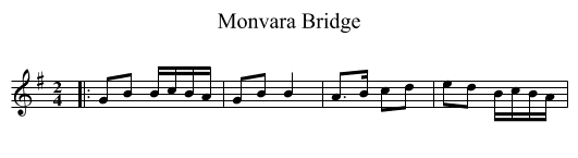Monvara Bridge - staff notation