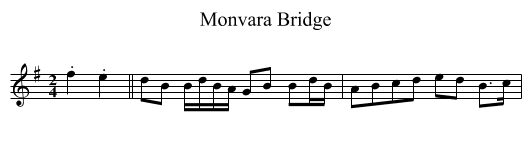 Monvara Bridge - staff notation