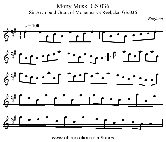 Mony Musk. GS.036 - staff notation