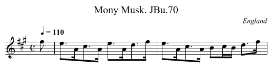 Mony Musk. JBu.70 - staff notation