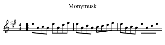 Monymusk - staff notation