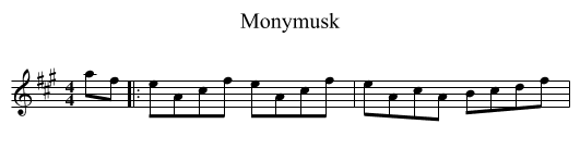 Monymusk - staff notation