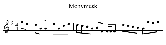 Monymusk - staff notation