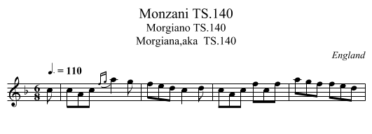 Monzani TS.140 - staff notation