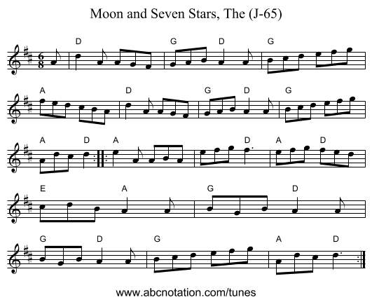Moon and Seven Stars, The (J-65) - staff notation