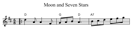 Moon and Seven Stars - staff notation