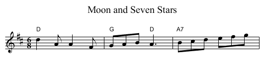 Moon and Seven Stars - staff notation