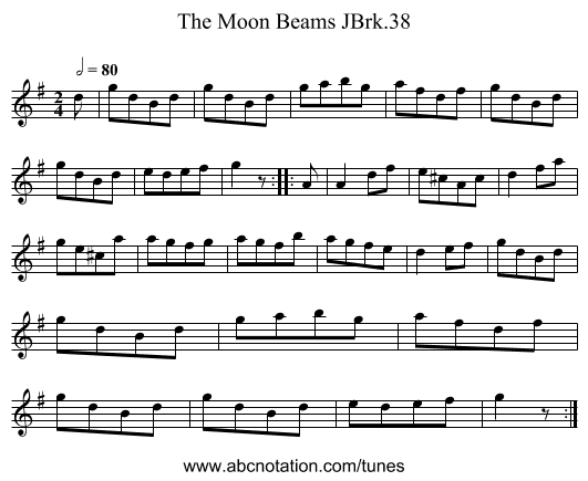 Moon Beams JBrk.38, The - staff notation