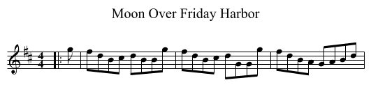 Moon Over Friday Harbor - staff notation