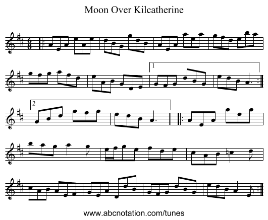 Moon Over Kilcatherine - staff notation