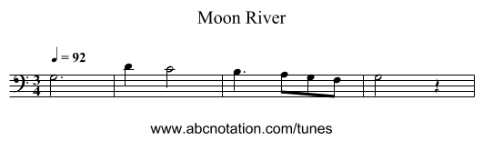 Moon River - staff notation