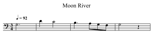 Moon River - staff notation