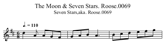 Moon & Seven Stars. Roose.0069, The - staff notation