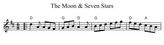 Moon & Seven Stars, The - staff notation