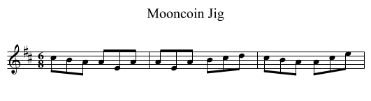 Mooncoin Jig - staff notation