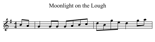 Moonlight on the Lough - staff notation