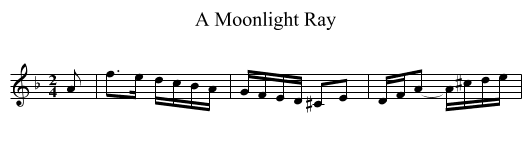 Moonlight Ray, A - staff notation
