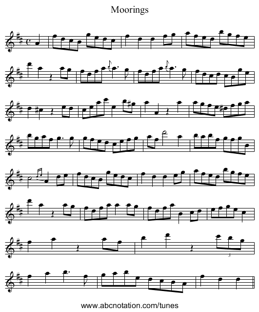 Moorings - staff notation