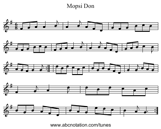 Mopsi Don - staff notation