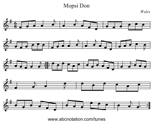 Mopsi Don - staff notation