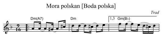 Mora polskan [Boda polska] - staff notation