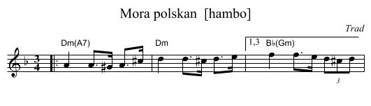 Mora polskan  [hambo] - staff notation