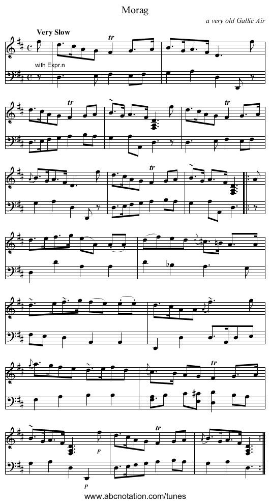 Morag - staff notation