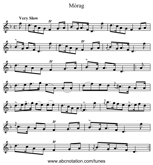 Mòrag - staff notation