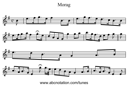Morag - staff notation