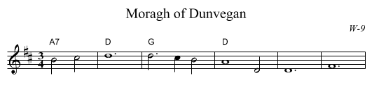 Moragh of Dunvegan - staff notation
