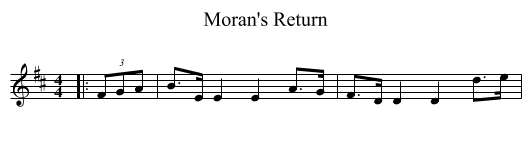 Moran's Return - staff notation