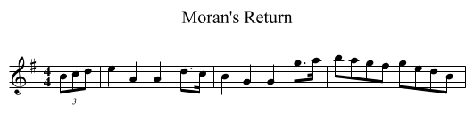Moran's Return - staff notation