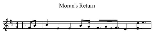 Moran's Return - staff notation