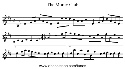 Moray Club, The - staff notation