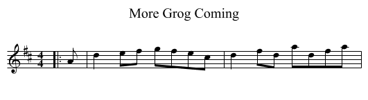 More Grog Coming - staff notation