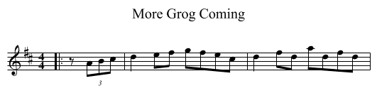 More Grog Coming - staff notation