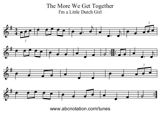 More We Get Together, The - staff notation