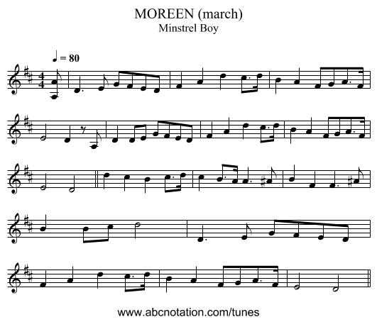MOREEN (march) - staff notation